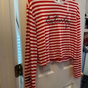 Red and White Striped Long Sleeve Shirt … Cozy